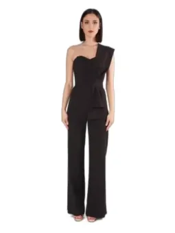 Dunkler Ein-Schulter-Strampler weites Bein