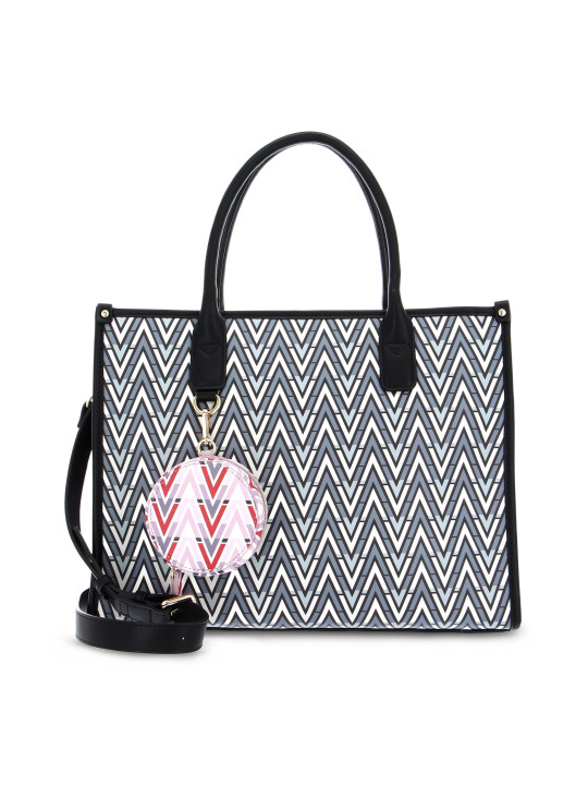 Schwarze geometrische Valentino Handtasche