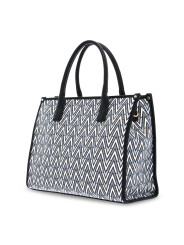 Schwarze Canvas-Tasche mit Chevron-Muster