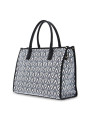 Schwarze Canvas-Tasche mit Chevron-Muster