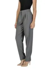 Elegante graue Stoffhose mit hoher Taille