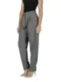 Elegante graue Stoffhose mit hoher Taille