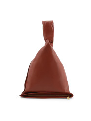 Braunes Lederhandtasche mit Goldreißverschluss