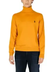 Goldener Strickpullover mit Logo