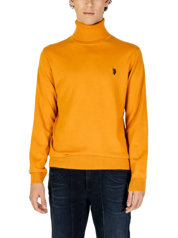Goldener Strickpullover mit Logo