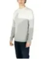 Grauer Kaschmirpullover mit gemustertem Strick