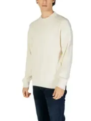 Weißer Herren Strickpullover mit Streifen