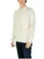 Weißer Herren Strickpullover mit Streifen