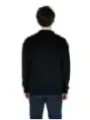 Schwarzer gerippter V-Ausschnitt Pullover