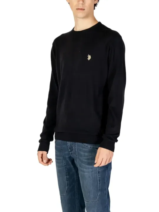 Schwarzer Oversized Baumwoll-Sweatshirt mit Logo