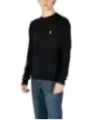 Schwarzer Oversized Baumwoll-Sweatshirt mit Logo