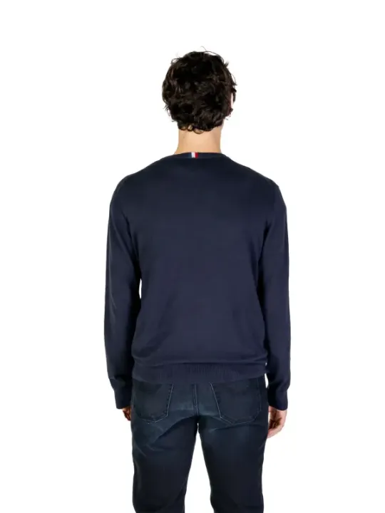 Dunkelblauer Flanell Herrenpullover