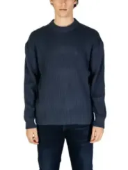 Dunkelblauer gerippter Calvin Klein Pullover