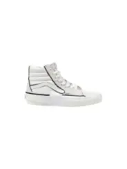 Weiße High-Top-Sneaker mit Plateau