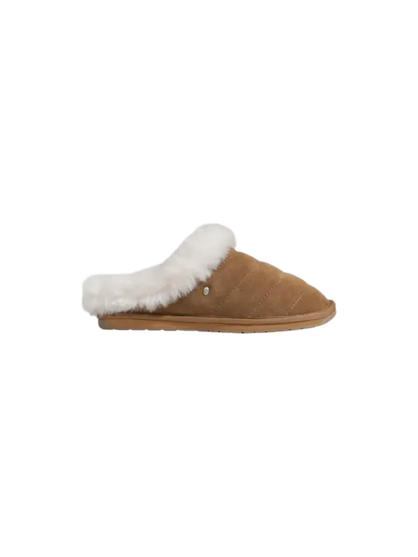 Tan Wildleder gesteppte Clogs Slipper Tan Wildleder gesteppte Clogs Slipper