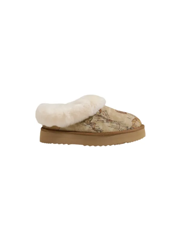 Beige Loafers mit Pelzbesatz Alviero Martini Beige Loafers mit Pelzbesatz Alviero Martini