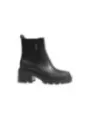 Schwarze Leder Chelsea Plateau Stiefel