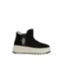 Schwarze Stiefelette mit Pelz und Nieten