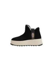 Schwarzer Plateau-Stiefel mit Muster