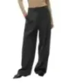 Schwarze Wollhosen mit Knopfleiste