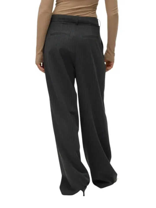 Schwarze hochtaillierte Damen Hose
