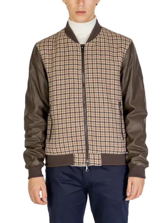Gianni Lupo Herrenjacke Tweed Leder