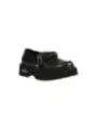 Schwarze Lederstiefel mit Plateausohle