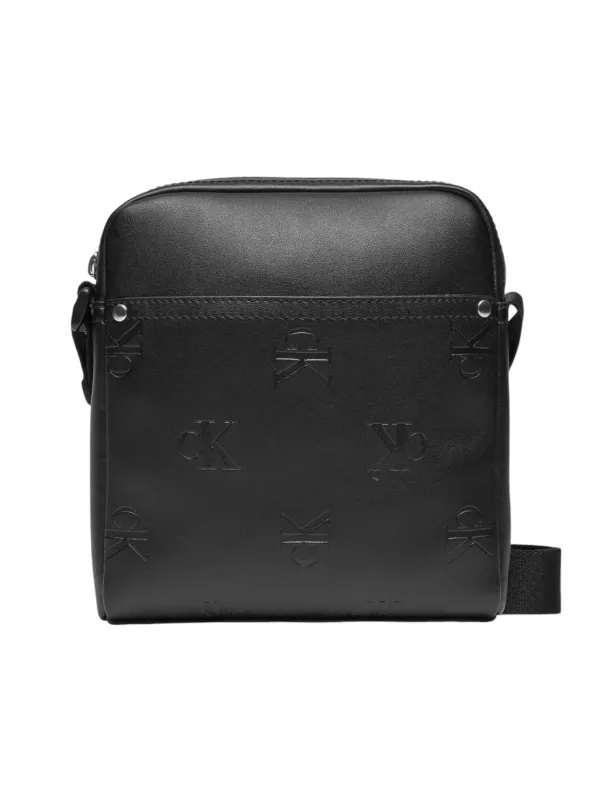 Schwarze Leder Calvin Klein Umhängetasche