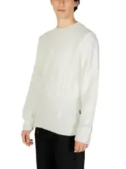 Weißer Damen Strickpullover mit Textur
