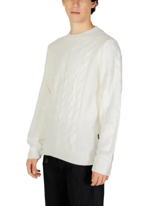 Weißer Damen Strickpullover mit Textur