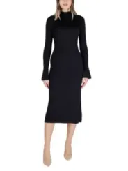 Schwarzes Strick-Midi-Kleid Sandro Ferrone