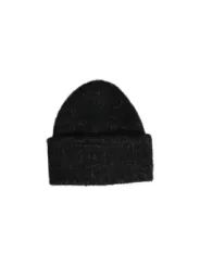 Schwarze Strickmütze gefalteter Rand