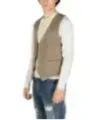 Braunes Tweed Weste mit Zähnmuster