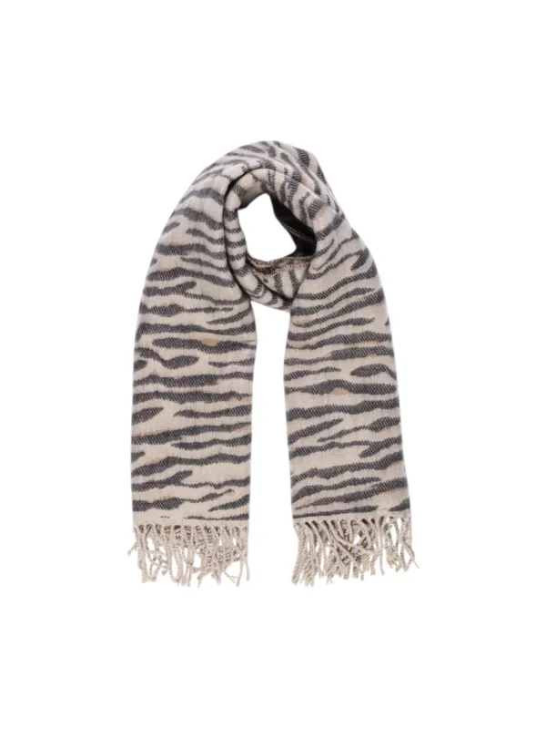 Zebra-Muster Schal mit Fransen Zebra-Muster Schal mit Fransen