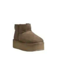 Wildleder-Ankle-Boots mit klobiger Sohle