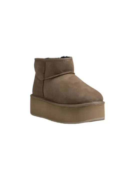 Wildleder-Ankle-Boots mit klobiger Sohle