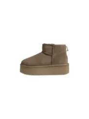 Dunkelbraune Damenstiefel mit Plateausohle