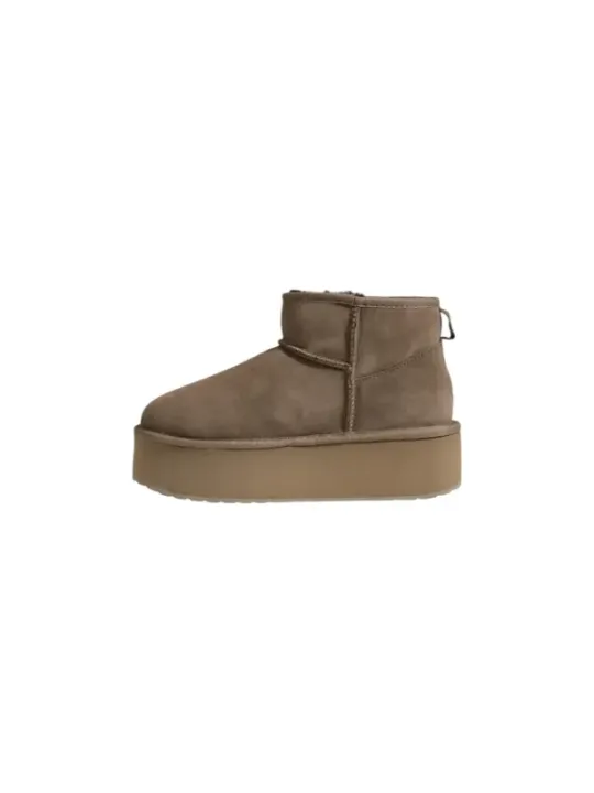 Dunkelbraune Damenstiefel mit Plateausohle