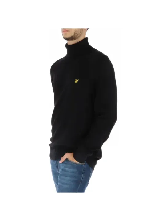 Schwarzer Wollrollkragenpullover Lyle & Scott
