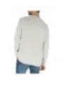 Weißer lockerer Strickpullover mit Rundhals