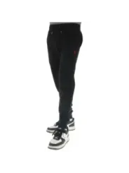 Schwarze Golfhose mit Reißverschluss.