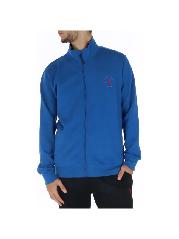 Blauer Golfjacke mit rotem Akzent
