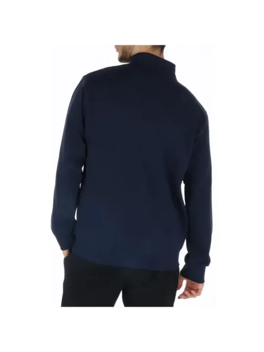 Navymelierter Herren Fleece Rollkragenpullover