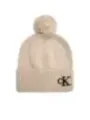 Cremefarbene Calvin Klein Wintermütze mit Bommel