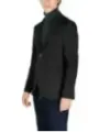 Schwarze Wolljacke, klassischer Schnitt