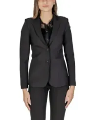 Schwarze Damen Blazer mit Gürtel