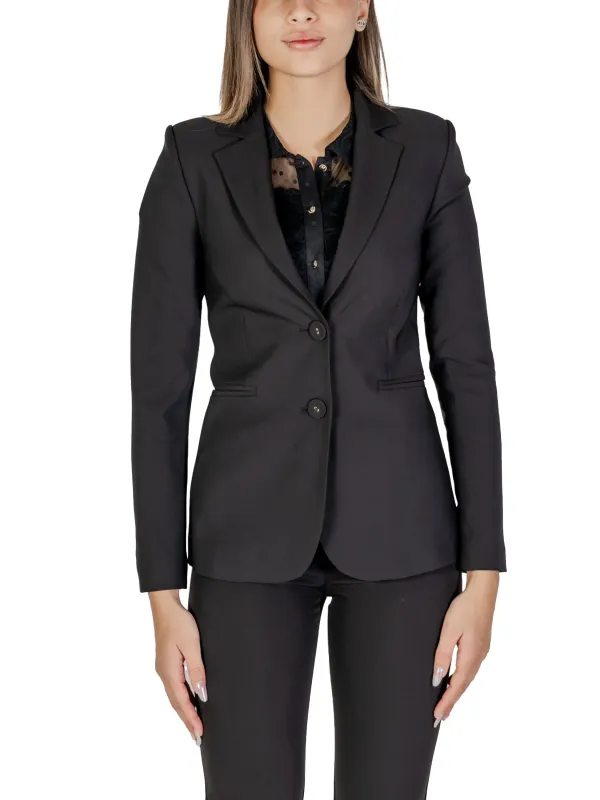Schwarze Damen Blazer mit Gürtel Schwarze Damen Blazer mit Gürtel