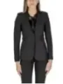 Schwarze Damen Blazer mit Gürtel