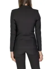 Schwarzer Damenblazer, elegante Rückansicht