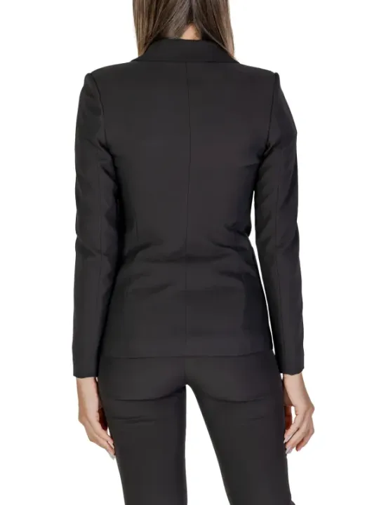 Schwarzer Damenblazer, elegante Rückansicht